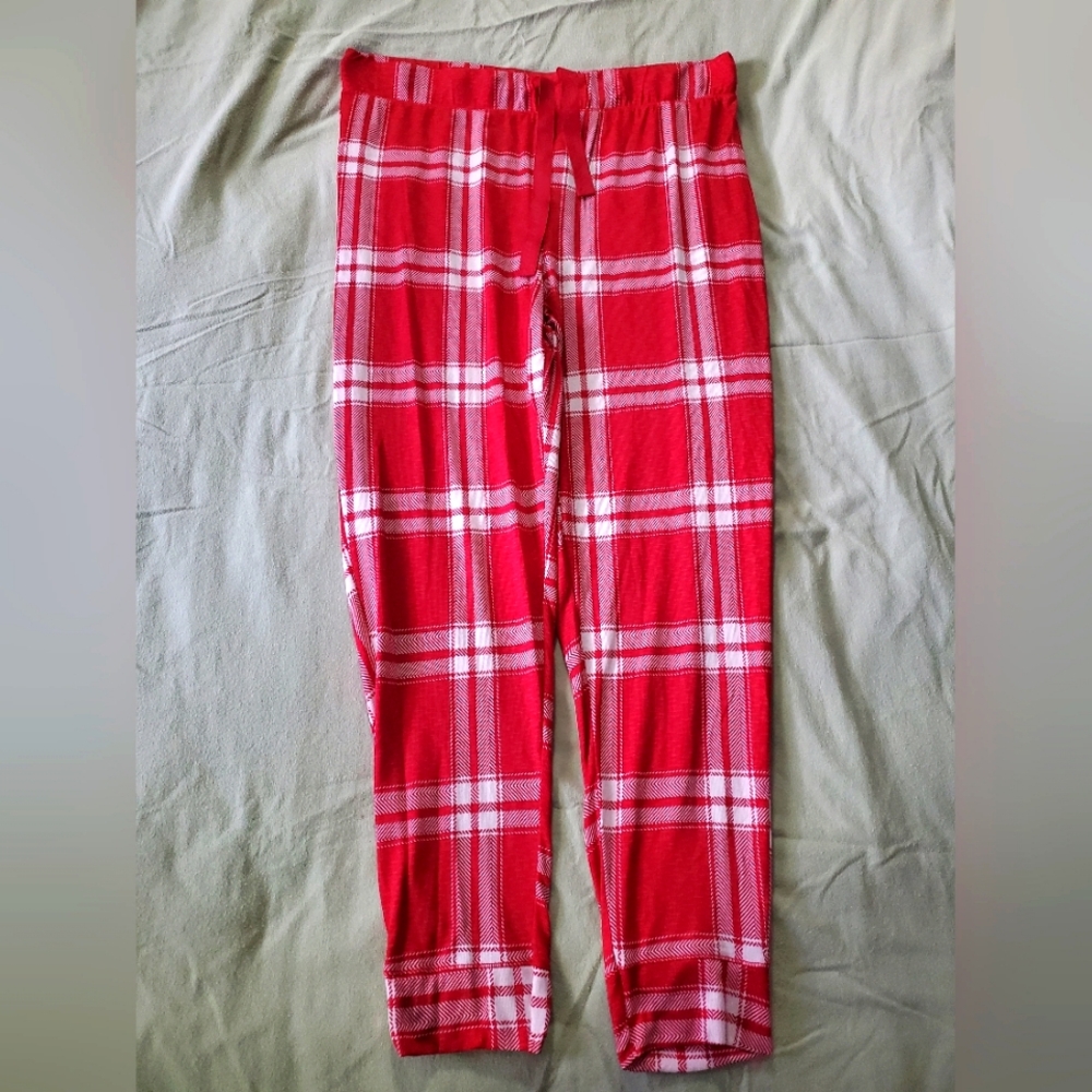 Like New Red Plaid Pajama Pants